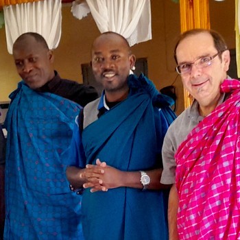 The new Vice-Provincial, Fr. Benard ; Fr. Ngoa and Fr. Benoît